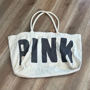 PINK Victoria's Secret Cream and Black Tote